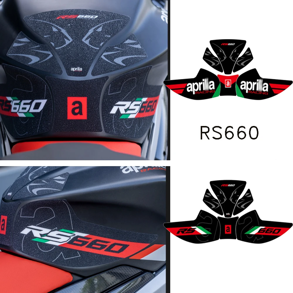 for Aprilia RS660 2022 Motorcycle Side Fuel Tank pad Tank Pads Protector Stickers Decal Gas Knee Grip Traction Pad Tankpad