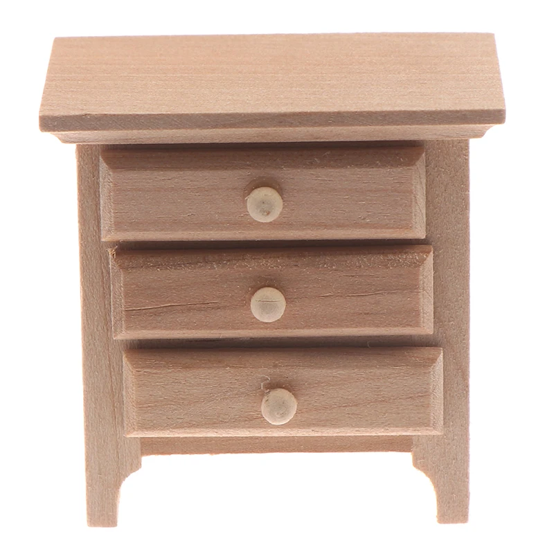 

1/12 Dollhouse Miniature Wood Bedside Cabinet Model Furniture AccessoriesDIY Toys for Baby
