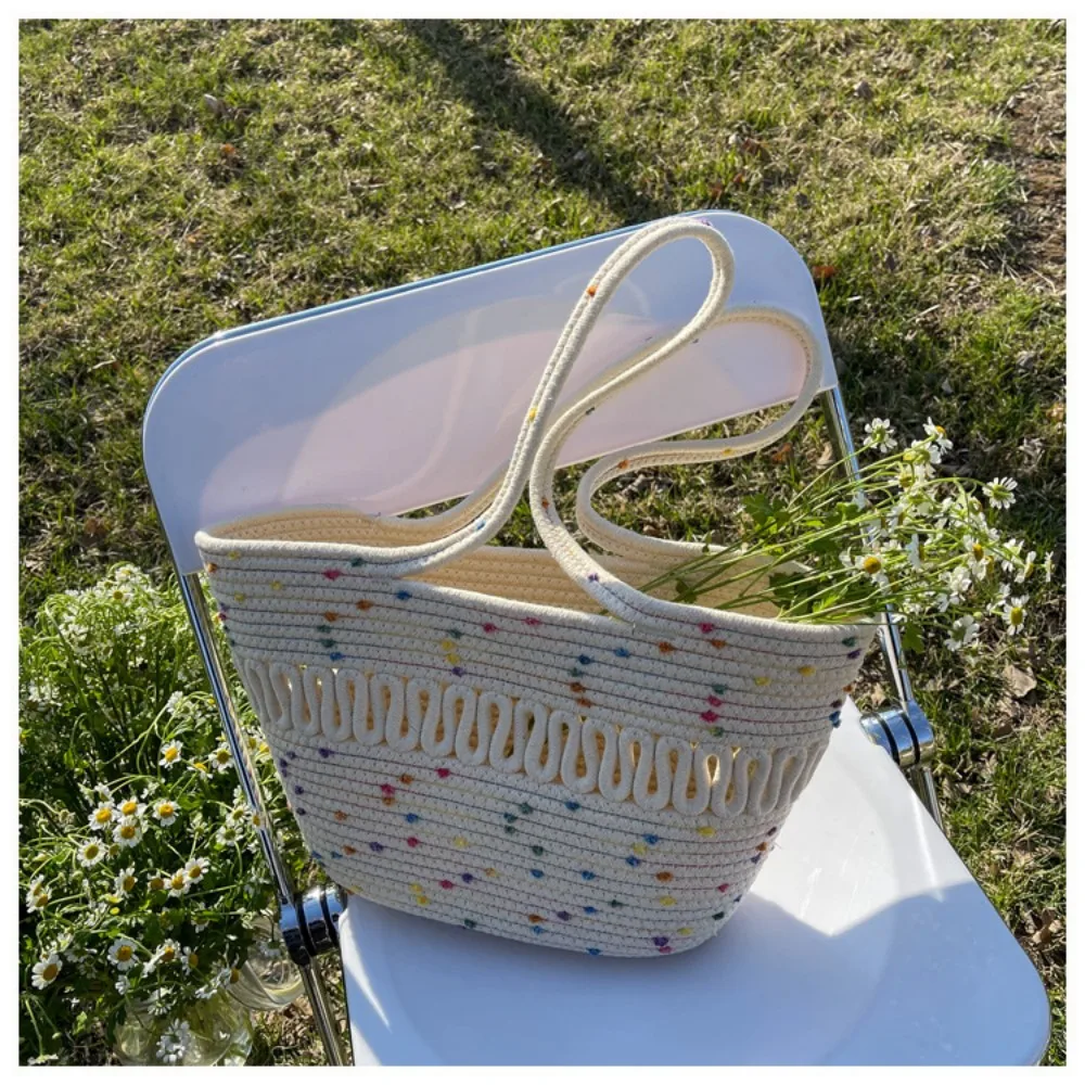

2023 Summer Handwoven Straw Beach Bags For Women Large Size Woven Totebag Vacation Beach Bag Casual Tote Handbags Basket