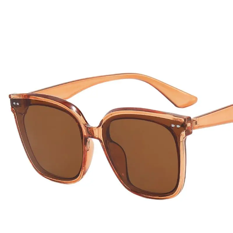 

2022 New Korean Version Square Sunglasses Personality Brown Glasses Retro Street Shooting Eyeglasses Trend