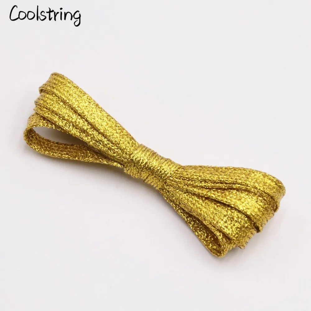 Coolstring Cool Flat Glitter Shoelaces Shiny Fashion Sparkly Shoe Laces Christmas Colors Chic Shimmering 7mm Metallic Bootlaces