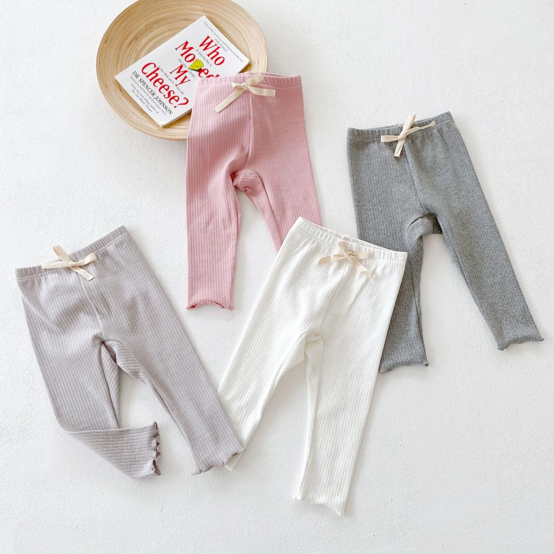 

Autumn Clothes New Baby Girl Baby Cute Wooden Edge Leggings Newborn Big Pp Long Pants