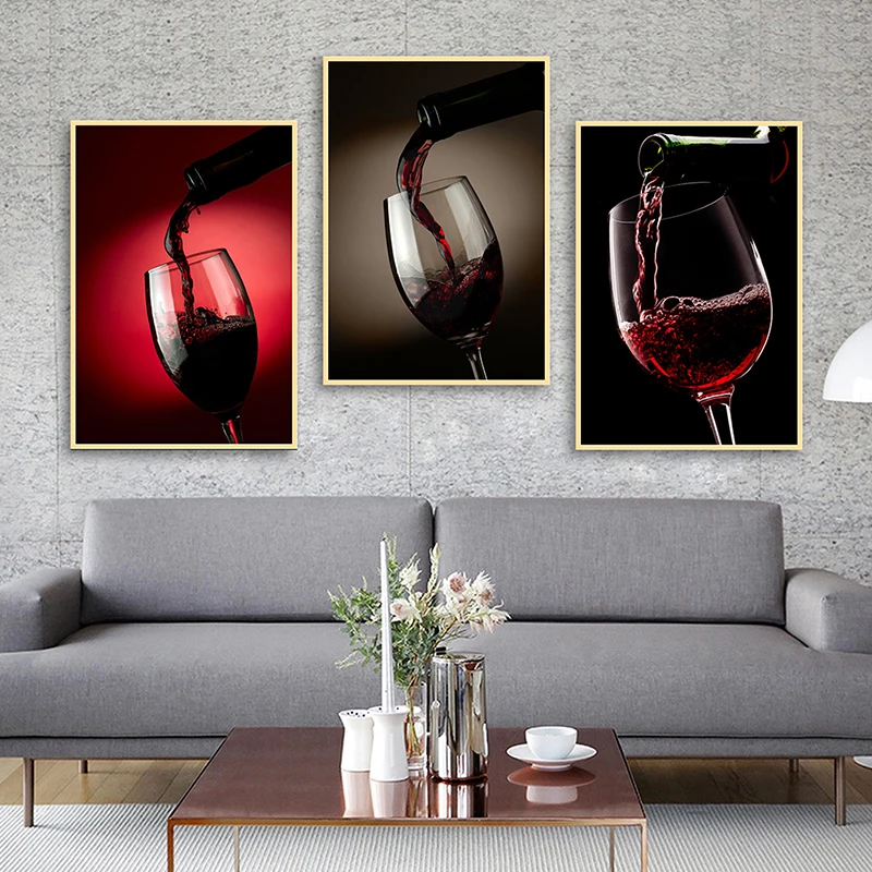 Красное вино постер для стекла картина маслом на холсте Современная Настенная