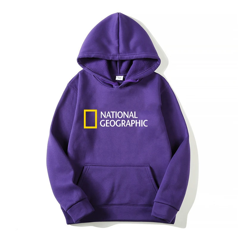 

National Geographic Spring Autumn Casual Hoodie Sports Jacket New Men's Fashion Classic Long Sleeve Jacket Printed Sweater