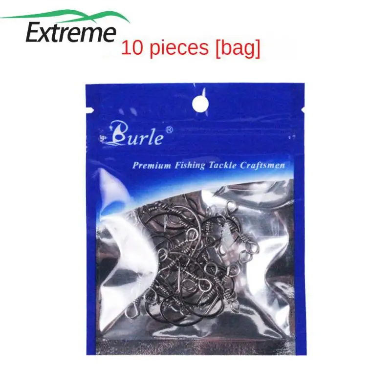 

Black Nickel Crank Hook 2.1cm * 2.3cm Fishhook Soft Bait Double Hole Swivel Balance Single Hook