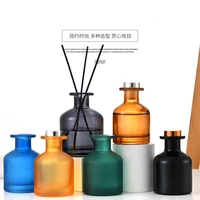 3pcs 50ml100ml150ml colored frosted blue gray black aromatherapy oil glass bottle reed diffuser empty bottle for home decor