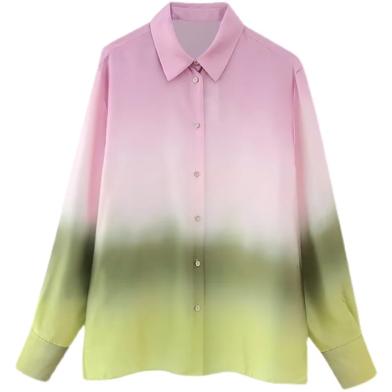 

SuperAen европейский и американский стиль женские новые 2023 свободные рубашки с принтом однобортные офисные женские рубашки