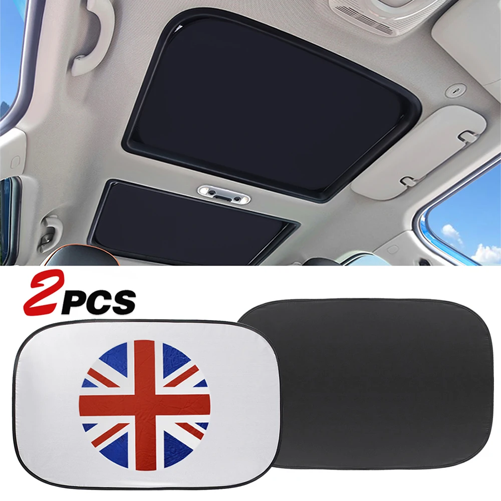 

2x Foldable Car Sunroof Sunshade Anti UV Sun Shade Skylight Visor Cover Heat Lsolate Parasol Coche Parasol Coche For Mini Cooper