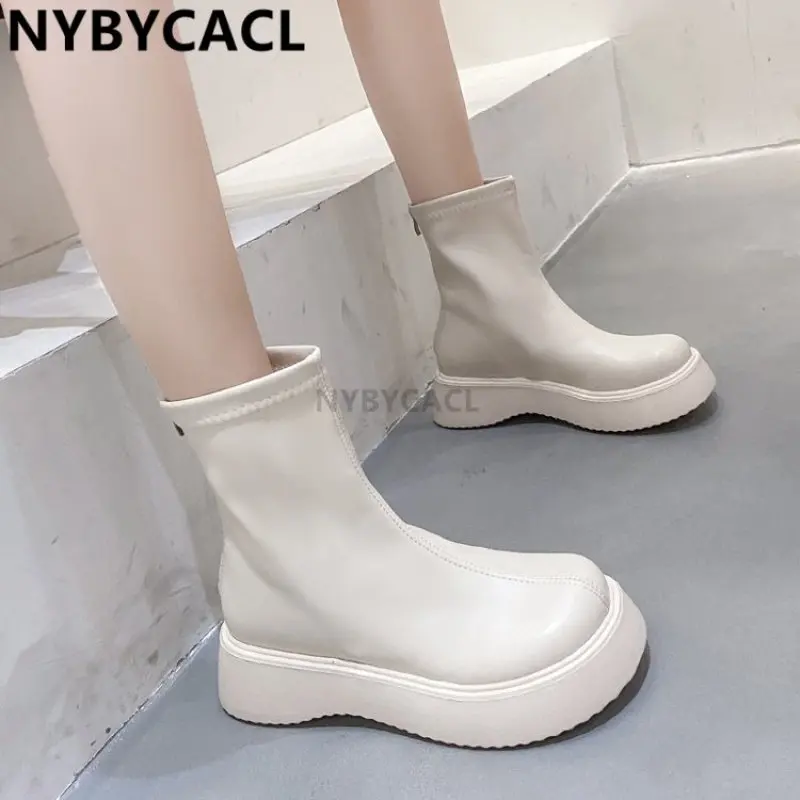 

2023 Women Long Boots Thick Sole Ladies Zipper Knight Flats Heel Boots Fashion Knee-high Boots Keep Spring and Fall Shoes New
