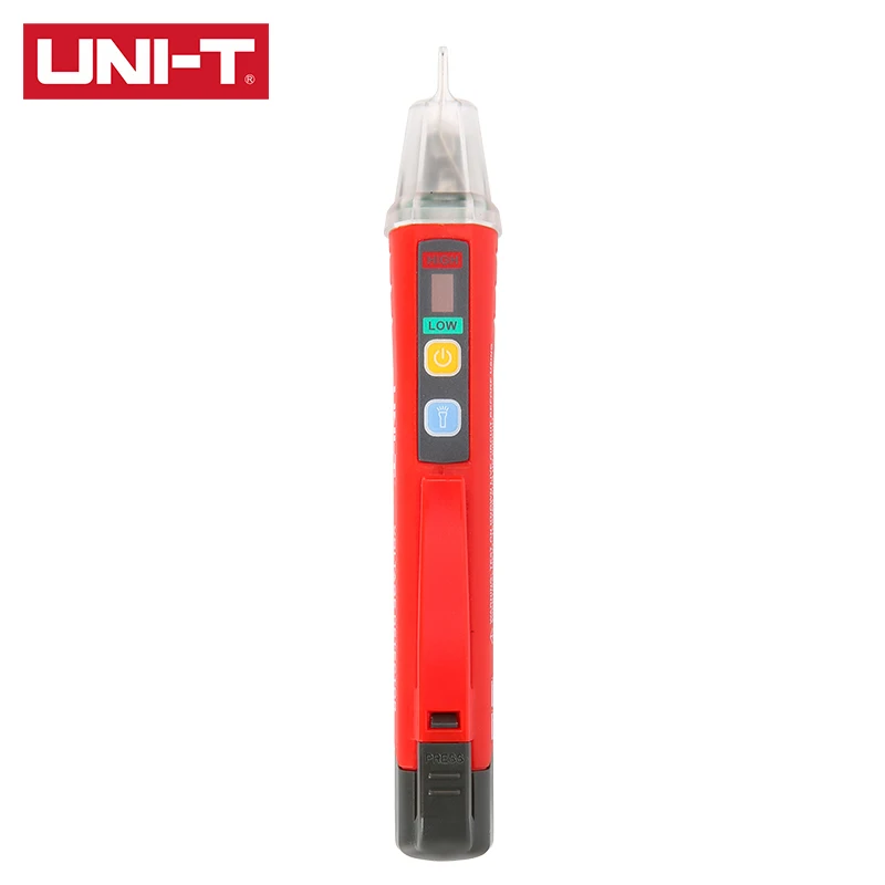 

UNI-T UT12D Voltage Sensitivity Electric Compact Pen AC Voltage Range 24V~1000V NCV Two-color Indicator Light CAT IV 1000V