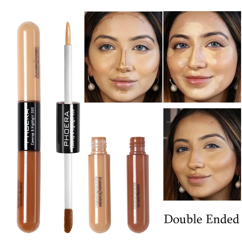 

1PC Double Head Concealer Cream Waterproof Cover Dark Circle Liquid Foundation Brighten Face Contour Concealer Makeup Cosmetic
