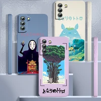 the comfort of hayao miyazaki anime for samsung galaxy s22 s21 s20 fe s10 note 20 10 ultra lite plus liquid rope phone case