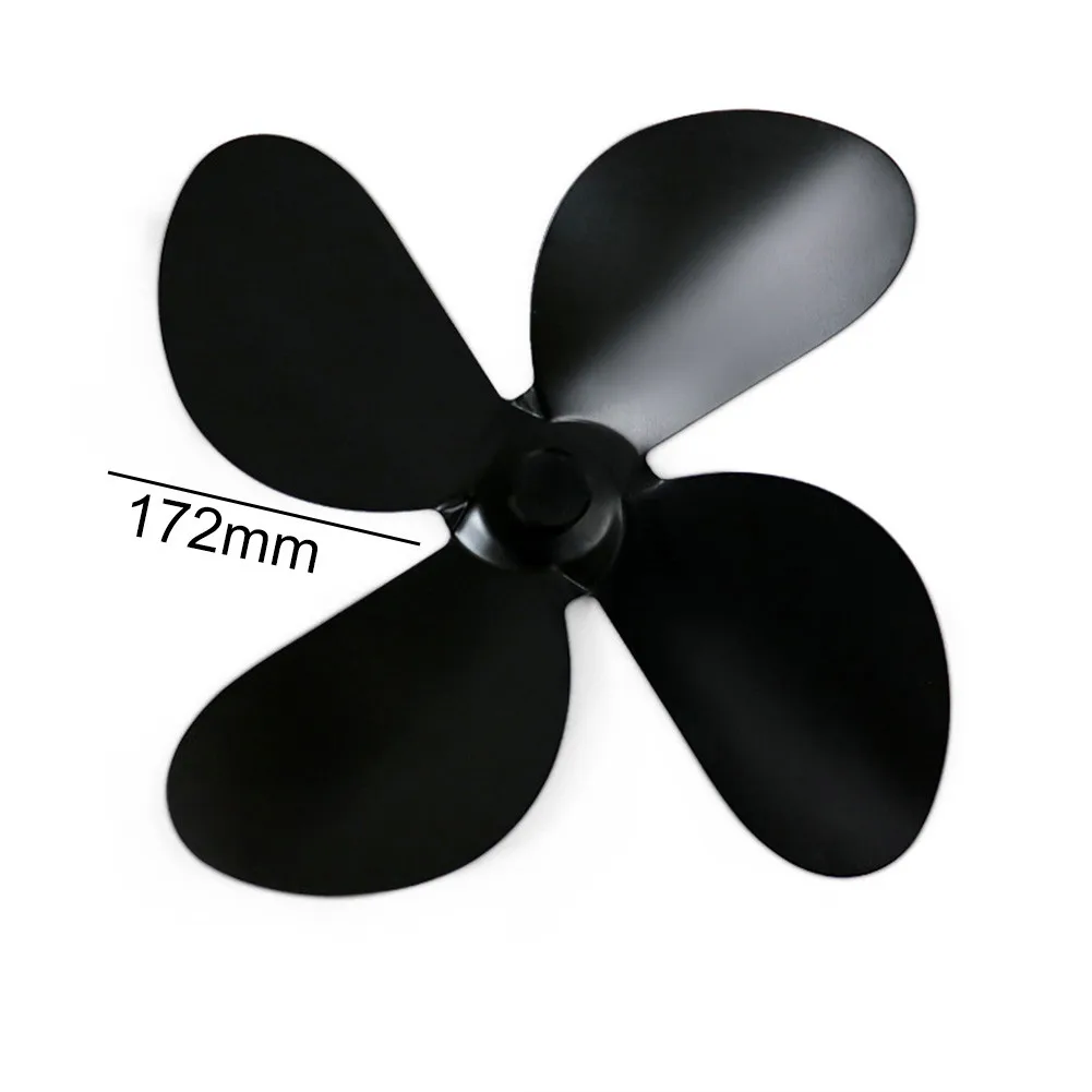 

Fan Leaf Fan Blade Office Home Lightweight Parts Silver Aluminum Alloy Black Fireplace Heat Powered Wood Stove