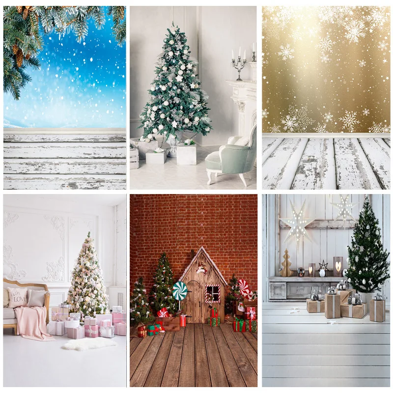 

SHUOZHIKE Christmas Theme Photography Background Snowman Christmas tree Portrait Backdrops For Photo Studio Props ZLSY-58