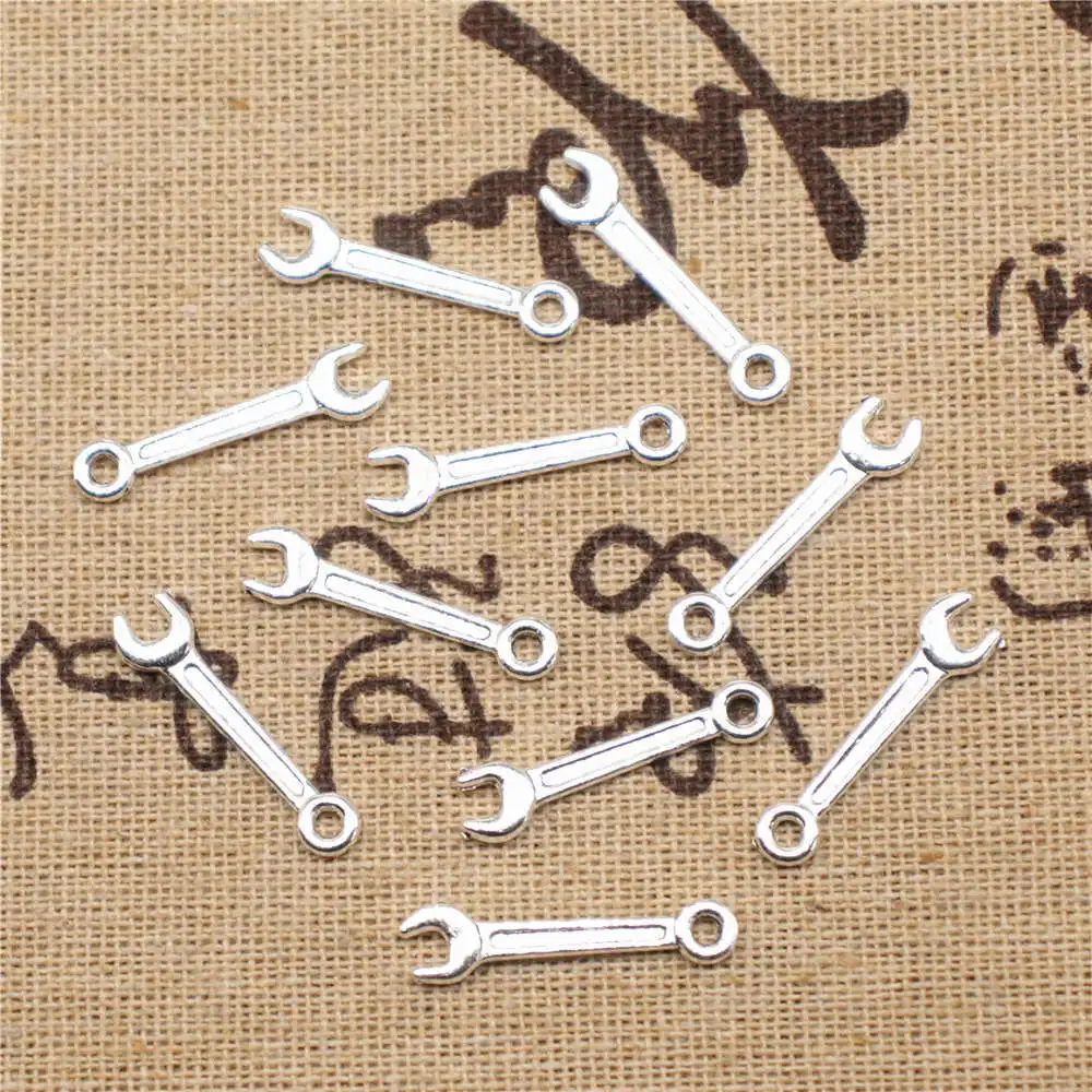 

Wrench Nail Charms Charm Pendant Car Accessori 5X24mm Antique Silver Color 50 Pieces