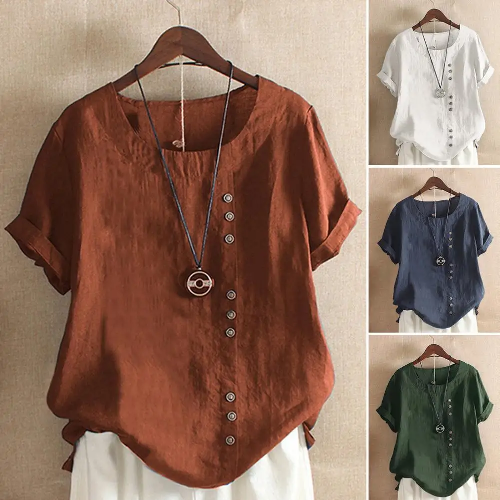 

Patchwork Cozy Top Blouse Summer Loose Casual Shirt Oversize Woman Tops Pullover Women Clothes