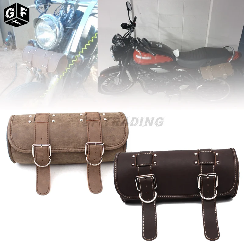 

Универсальные мотоциклетные сумки для Кафе Racer, кожаные сумки для хранения багажа, передняя сумка для инструментов для Honda Yamaha Suzuki Harley