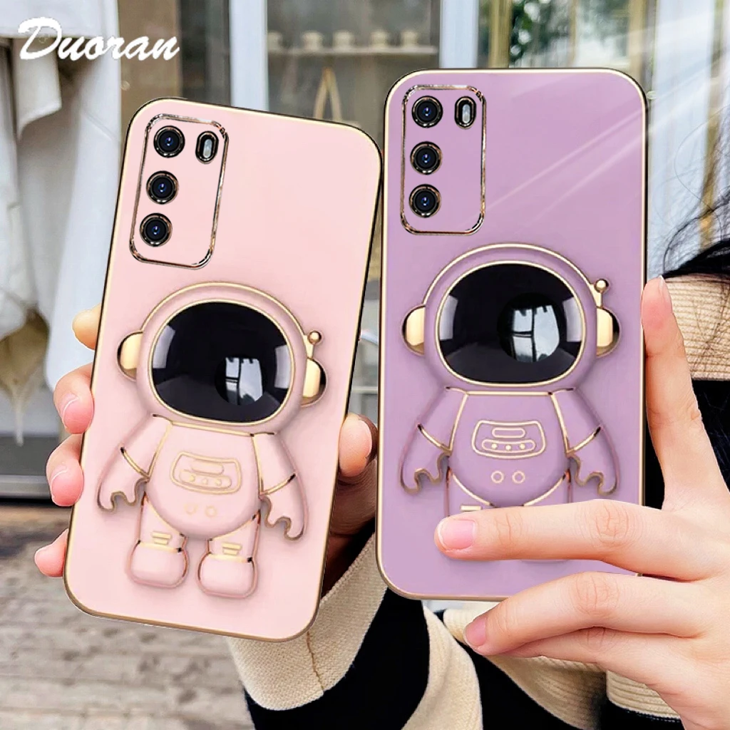 

Luxury Astronaut Plating Holder Case for Samsung Galaxy A21S A31 A51 A71 A03S A10 A20 A30 A50 A11 A22 A42 A33 A53 Stand Cover