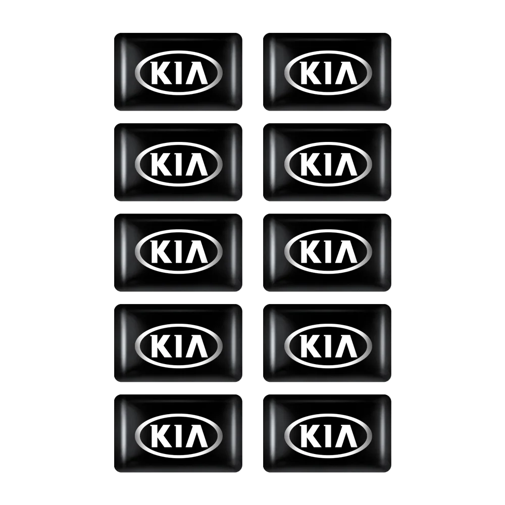 

10 шт., эпоксидные наклейки с эмблемой автомобиля, украшение интерьера, наклейка, аксессуар для Kia Ceed Picanto K9 Rio Soul Seltos Optima Sorento
