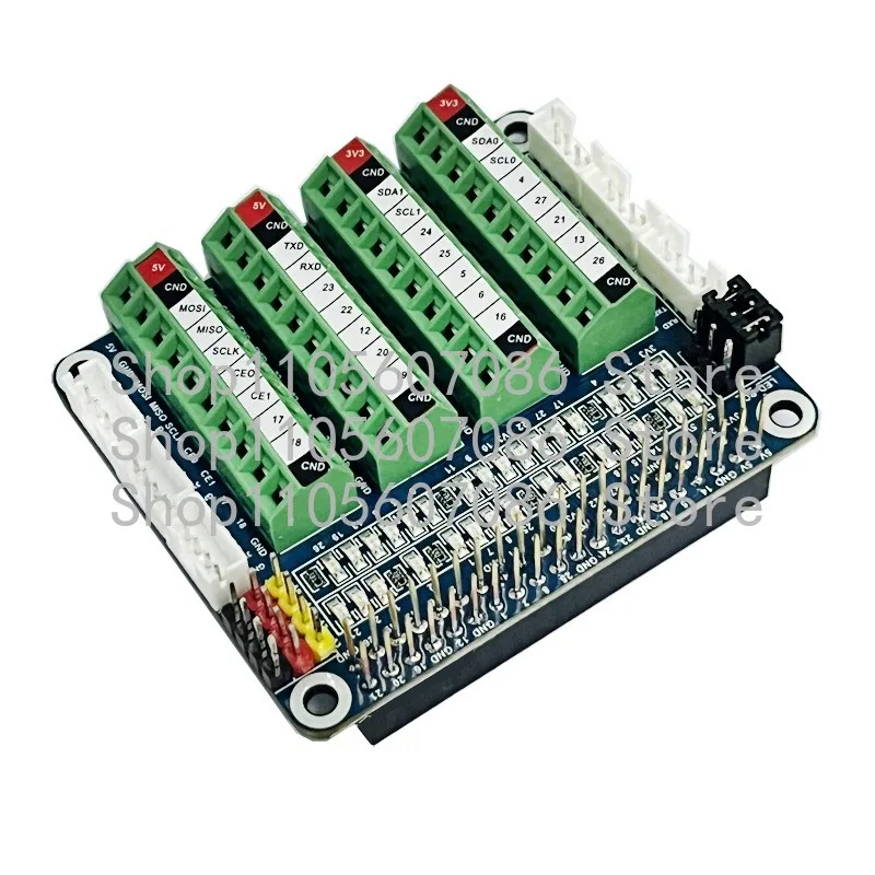 Фото Плата расширения для датчиков и светодиодов PCF8591, совместимая с Raspberry Pi, тестовая плата портов GPIO, ADC/DCA, PI-ALL-GPIO-TEST-BOARD-(B) №3