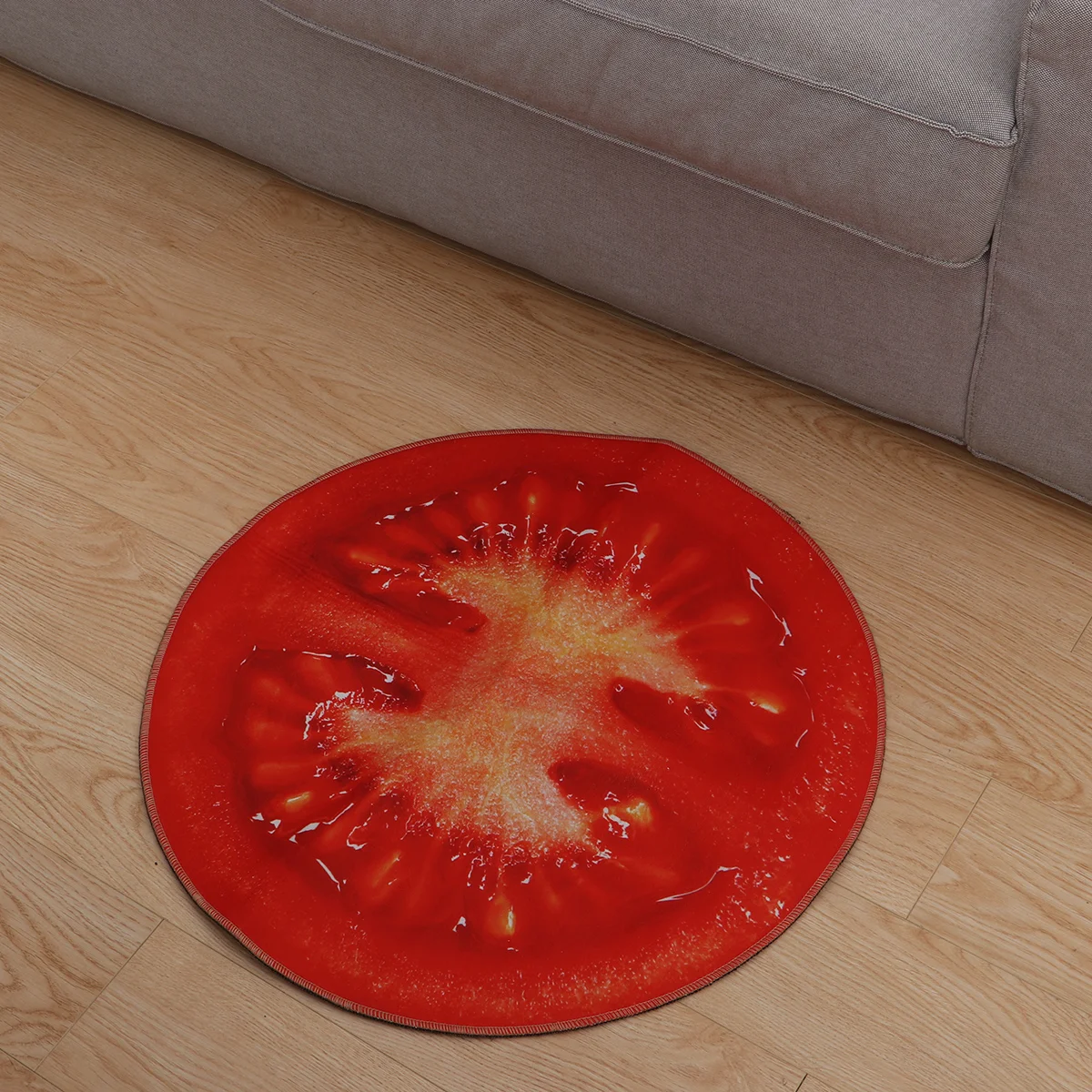 

1PC Round Mat Fruit Rug Non-Slip Round Cushion Foot Rug for Living Room Bedroom Bath Room