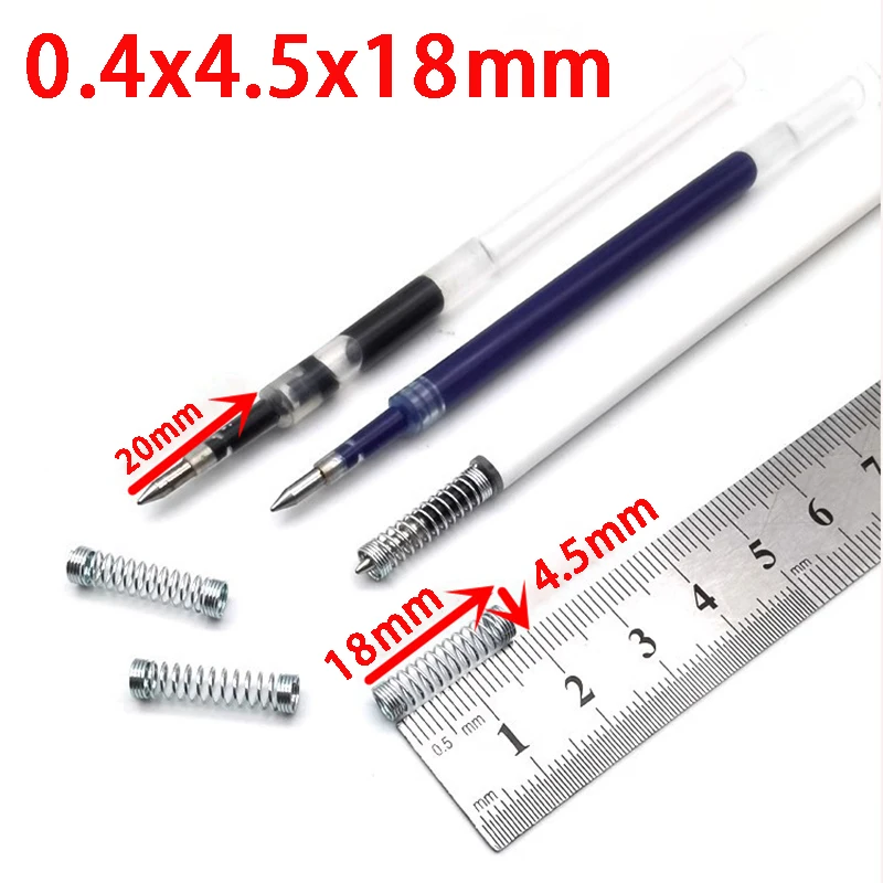 

100pcs/Lot Galvanized Spring Steel Ballpoint Pen Micro Small Compression Spring,0.4x4.5x18mm