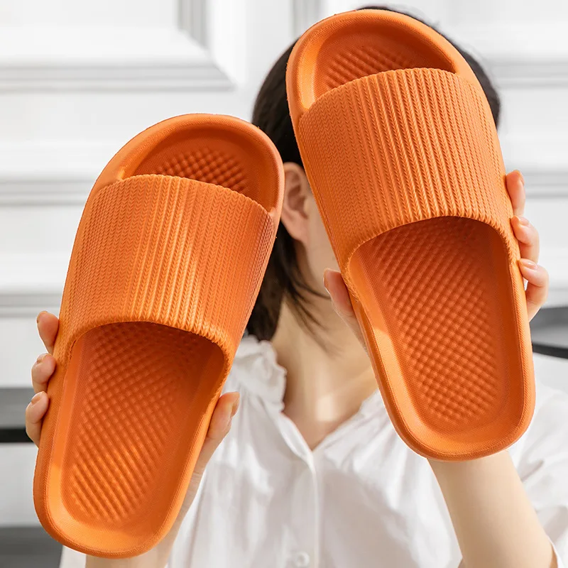 

New Couple Slippers Simple Men's Slides Home Bathroom Non-slip Soft Bottom Sandals for Women Summer EVA Open Toe Flip Flops