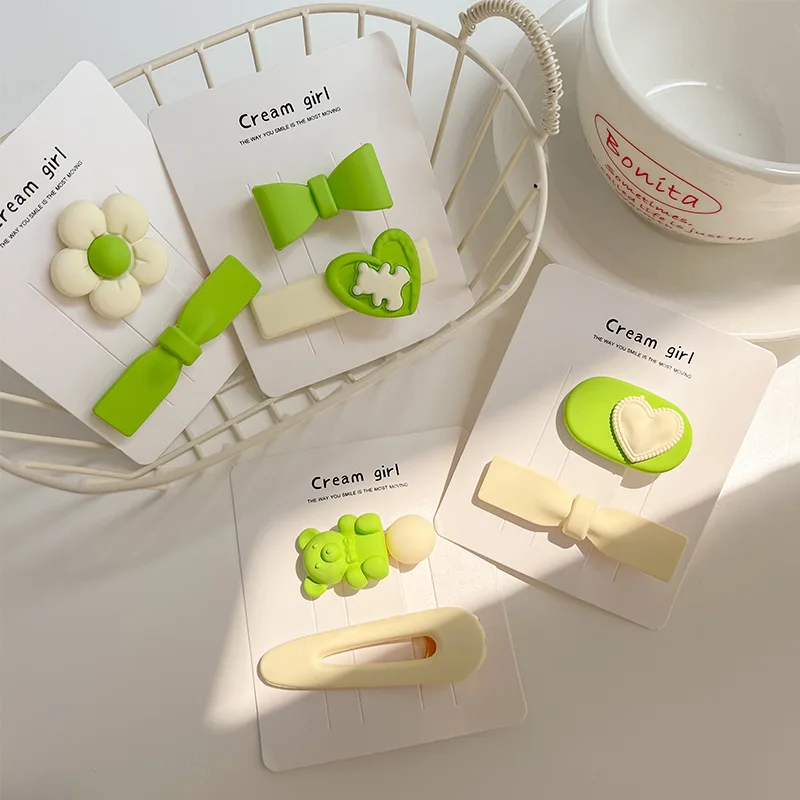 

[2-Pack] Children's Bow Hairpin Summer New Girl Side Barrettes Sweet Cute Baby Cartoon Flower Bangs Clip Headdress