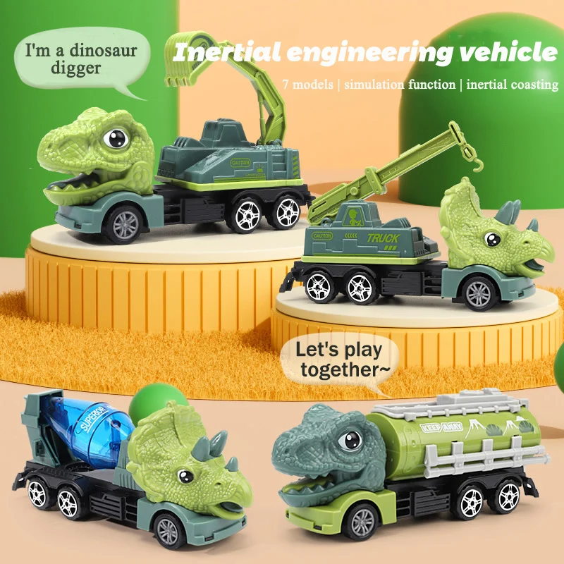 

Small Dinosaur Engineering Vehicle Children's Toy Car Disassembly And Assembly Of Puzzle Tyrannosaurus Rex Model Car Boy Gift