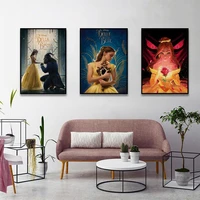 disney beauty and the beast movie posters decoracion painting wall art kraft paper vintage decorative painting