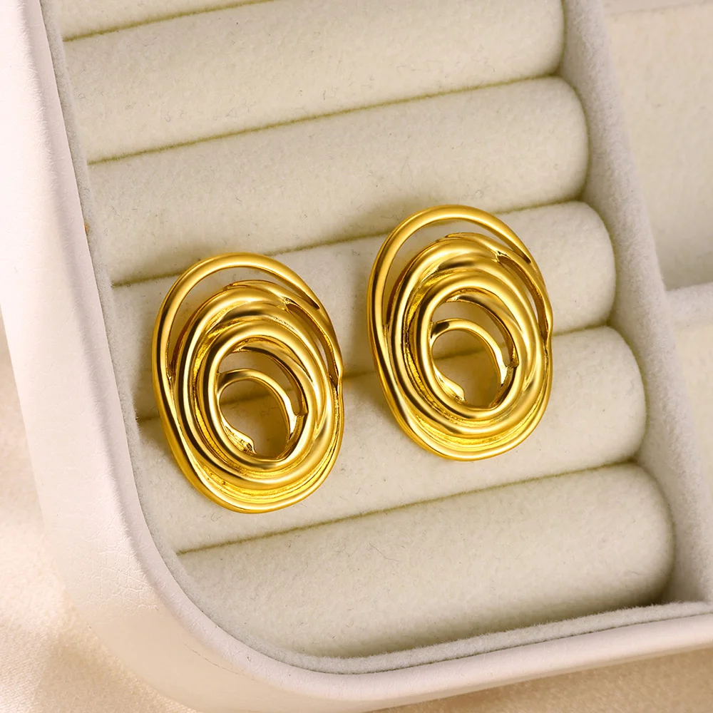 Женские серьги-гвоздики в форме сердца из нержавеющей стали