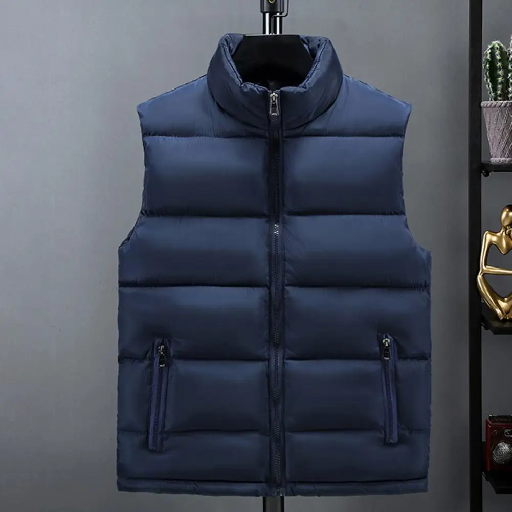 

Popular Men Waistcoat Stand Collar Male Vest Coat Warm Slim Fit Waistcoat
