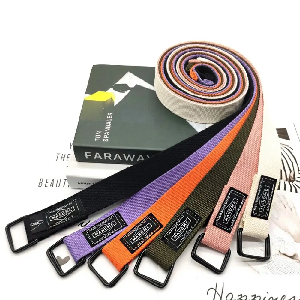 Decorative Double Ring Cloth For Students Solid Color Women Waist Belt Adjustable Waistband Corset Belt Canvas Belt