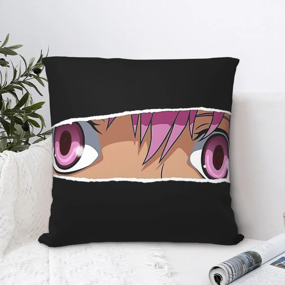 

Mirai Nikki Eyes Yuno Gasai Polyester Cushion Cover Future Diary Mirai Nikki Sofa Garden Decorative Breathable Throw Pillowcase