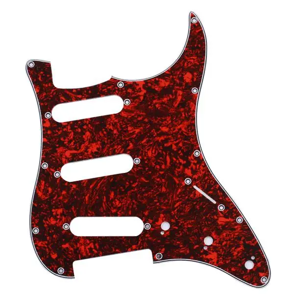 

Tooyful Red Tortoise Shell Pickguard 11 Screw Holes For Style Guitar SSS