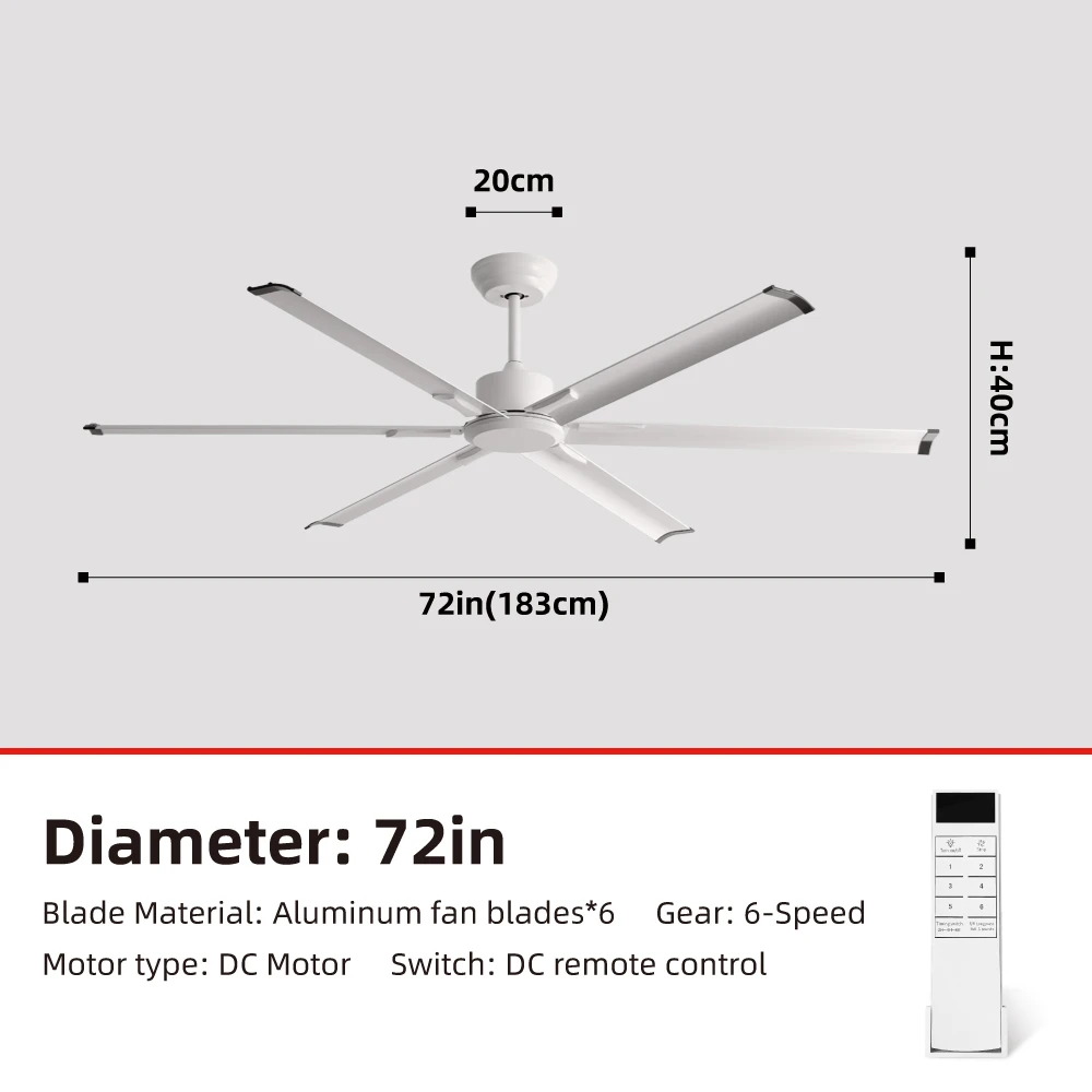 

FUMANJIA 72-дюймовый потолочный вентилятор