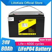 LiitoKala lifepo4 24V 80Ah 70Ah battery pack with 100A BMS for motorcycle solar system ebike power wheelchair electric scooters