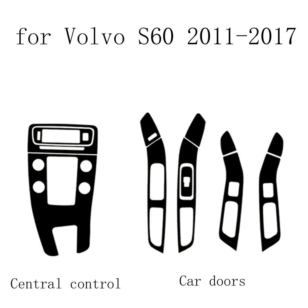 Фото Углеродное волокно для Volvo S60 V60 2011-2017, автомобильная пленка, внутренняя наклейка, центральная консоль, приборная панель, воздушная дверная ручка, подъемная панель №1