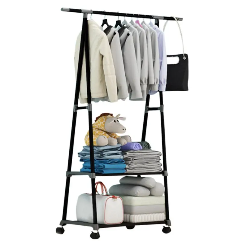 

Triangle Clothing Rack Steel Tube Removable Large Capacity Hanging Clothes Tree Quilt Shoes Bags Boxes Hanger Stand Organizer