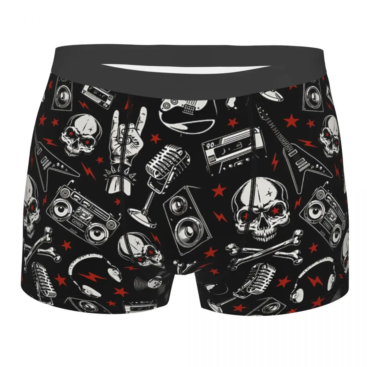 Трусы-боксеры мужские из тяжелого металла в стиле панк |