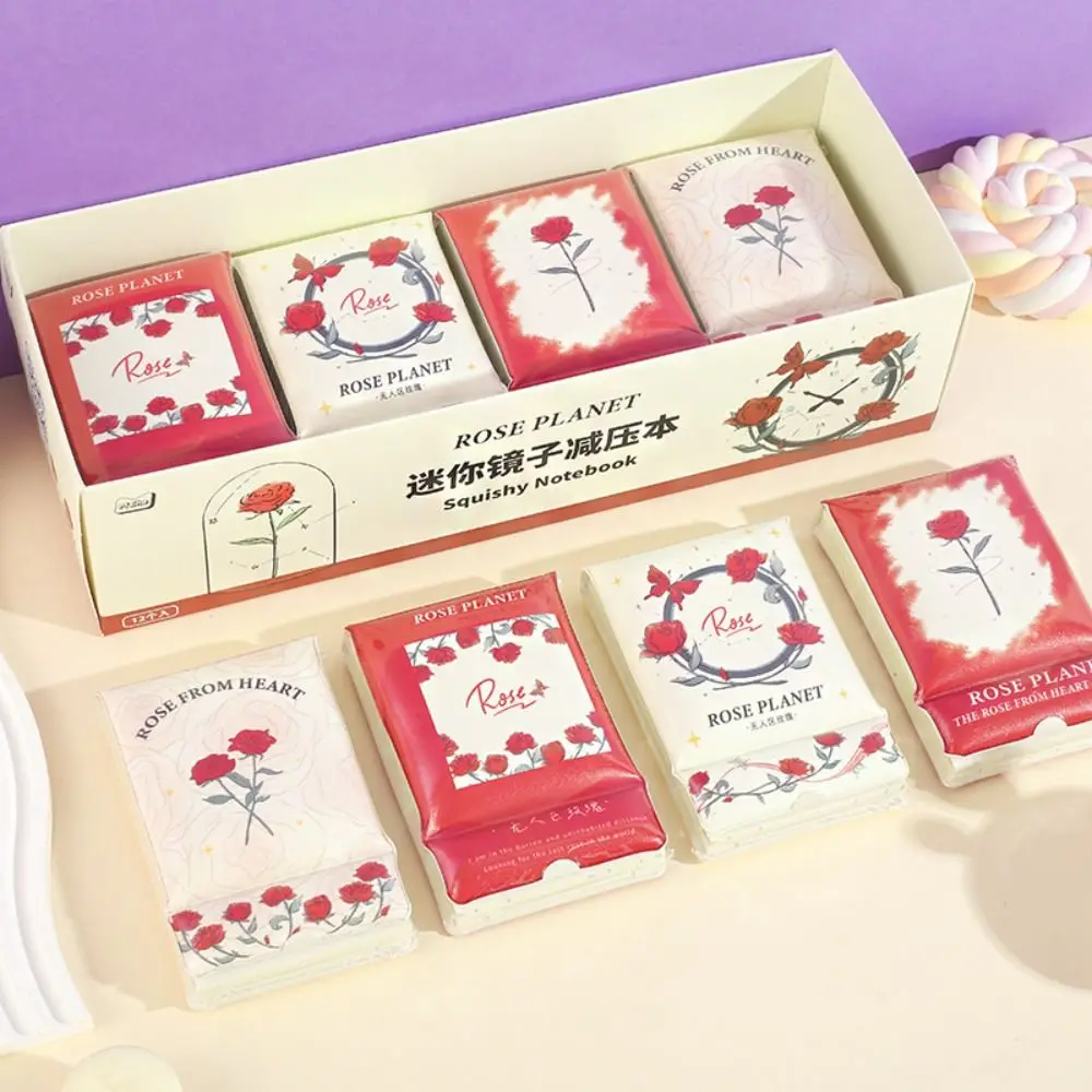 

Reduce Pressure Mini Notebook with Mirror Taking Notes Rose Planet Decompressed Notepad Diary Book Square Mini Memo Notepad