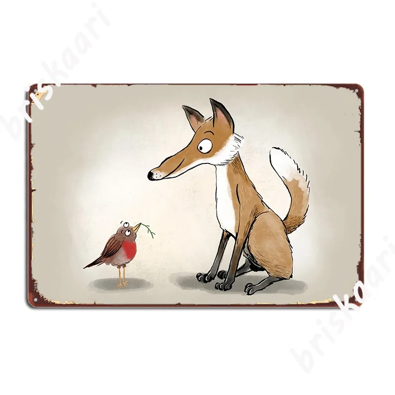 

Плакат Fox And Robin, металлический плакат, Клубная печать, пещера, украшение для паба, гаража, оловянные плакаты с знаком