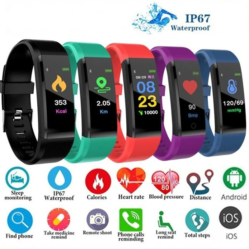 

Bluetooth bracelet sports belt heart rate monitor blood pressure measurement fitness tracker sleep smart watch women Genuine