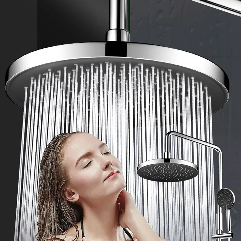 

Насадка для душа черная/серебристая, Потолочная Лейка для тропического душа 9 дюймов, водосберегающая, аксессуары для ванной комнаты высоко...