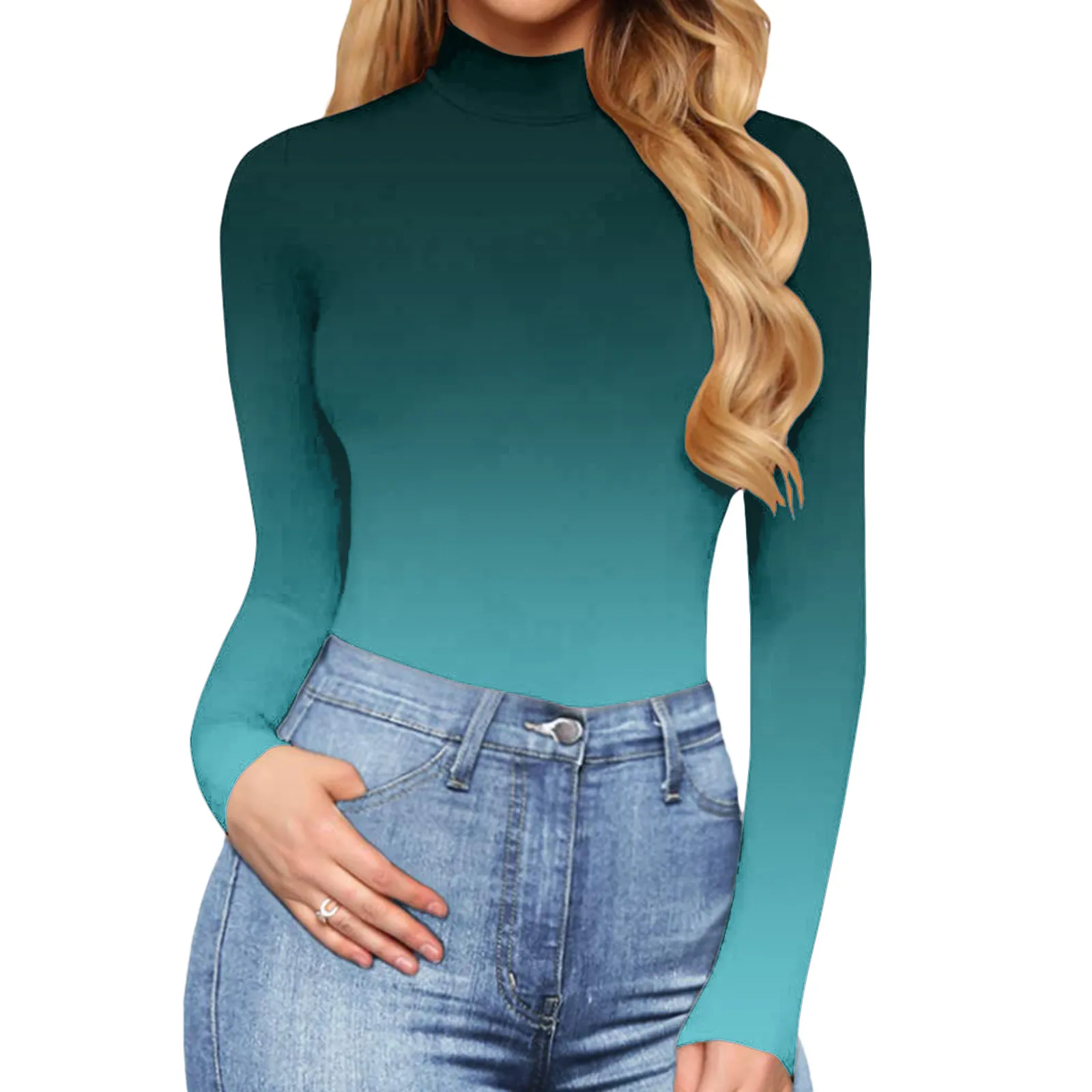 Женский комбинезон с длинным рукавом ложным воротником |