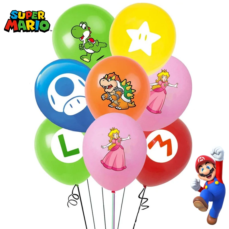 

Cartoon Game Theme Super Mario Odyssey Latex Balloons Set Luigi Bros Figures Kids Birthday Party Decoration Children Toys Gifts