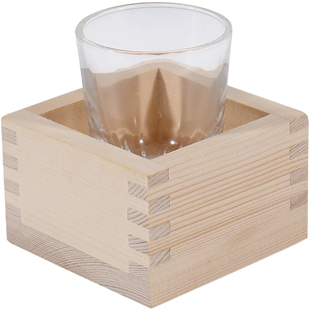 

1 Set of Japanese Saki Cups Glass Sake Mugs Household Sake Serving Cup with Wooden Box