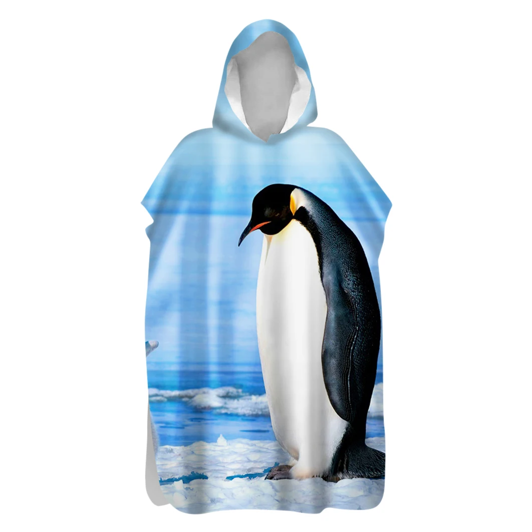 

Sea Horse Shark Jellyfish Goldfish Penguin Sand Free Hooded Poncho Towel Surfing Swim Beach Changing Robe Holiday Birthday Gift