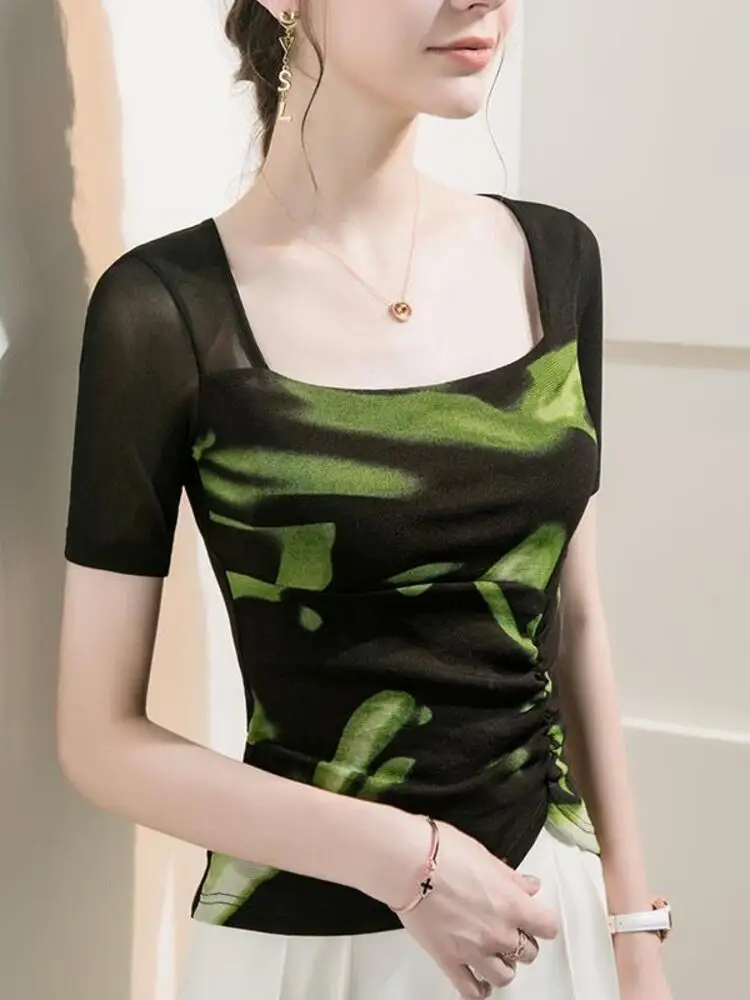 Сетчатая Лоскутная Одежда для китайских народных танцев женская рубашка flamмаго