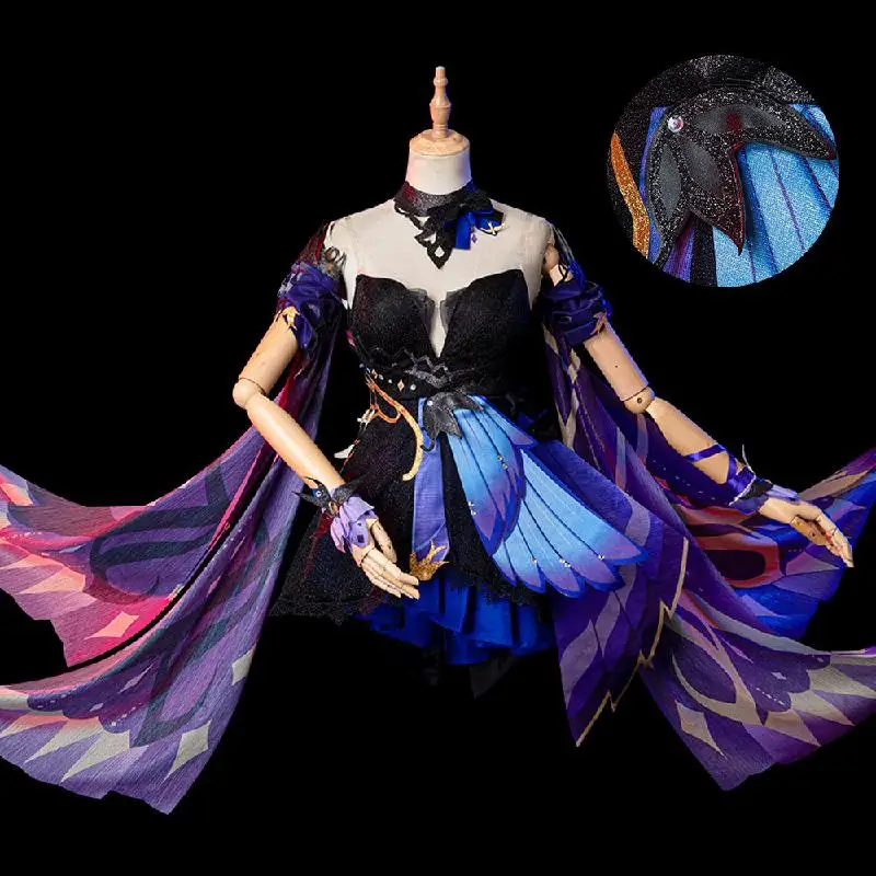 

Pre Sale Games Genshin Impact Keqing Cosplay Set Halloween Dress Up Uniform Party Comic Con 2d Costume Accessories Gauntlets